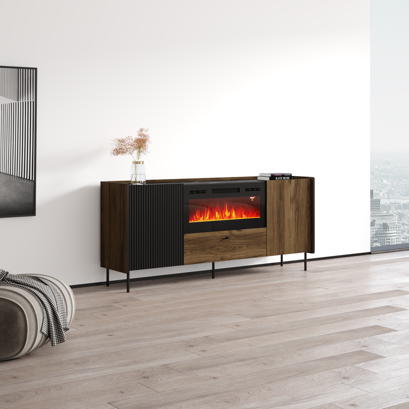 Fireplace buffet table sales