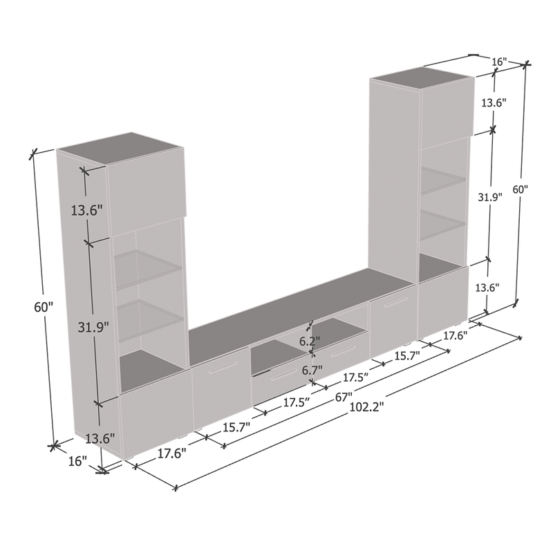 Modica 102" Entertainment Center - Meble Furniture