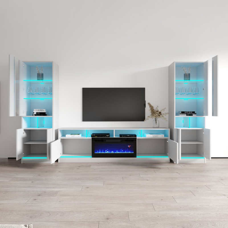 Disparo BL05-BK-BK Fireplace Entertainment Center - Meble Furniture