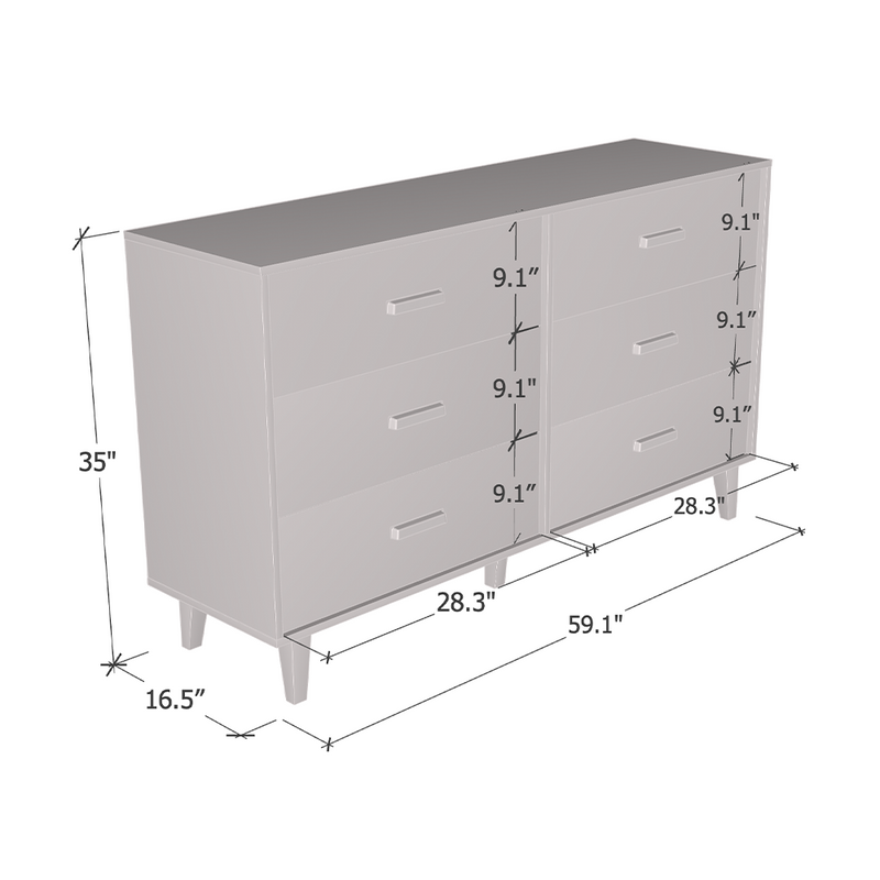 Nevada 6S Dresser - Meble Furniture