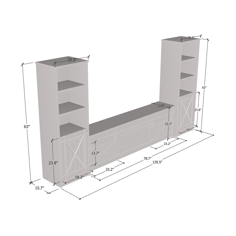 Granero WH-EF Fireplace Entertainment Center - Meble Furniture