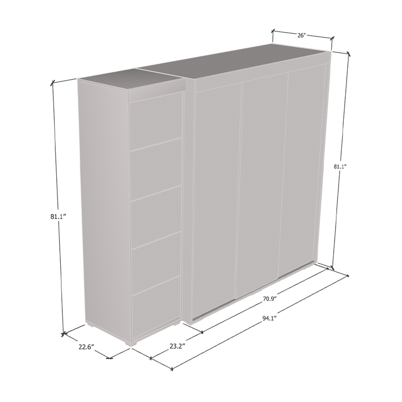 Aria 3D-EX Wardrobe with 3 Mirrors - Meble Furniture