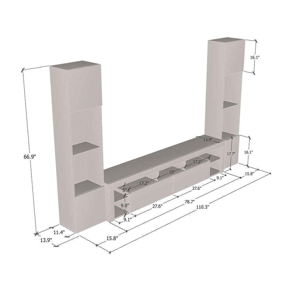 Milano 200 Floating Entertainment Center - Meble Furniture