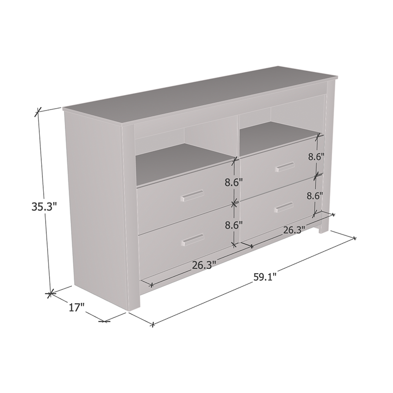 Atlanta 4S Wide TV Stand - Meble Furniture