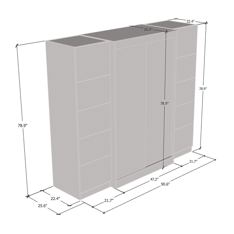 Aria 2D120-EXEX Wardrobe with 2 Mirrors - Meble Furniture