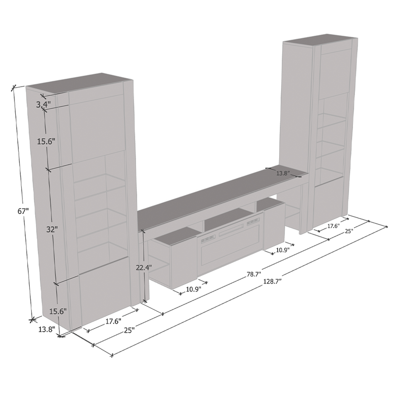 Soleo WH-EF BK-BK Entertainment Center - Meble Furniture