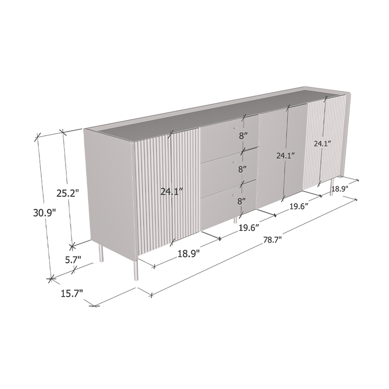 Brandy 3D3S Sideboard - Meble Furniture