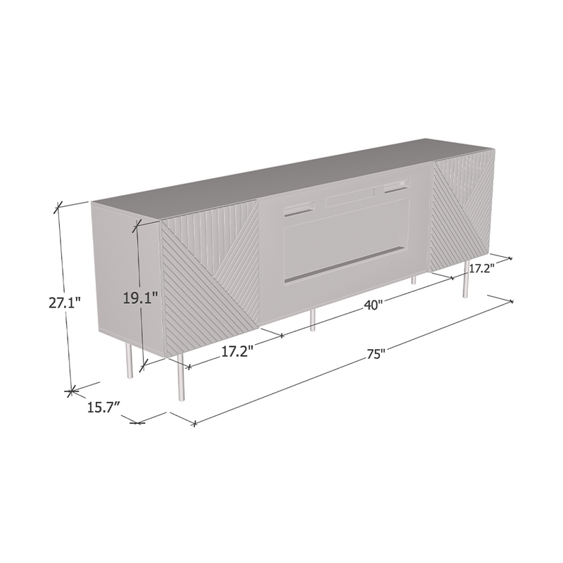 Art Deco BL-EF Fireplace TV Stand - Meble Furniture