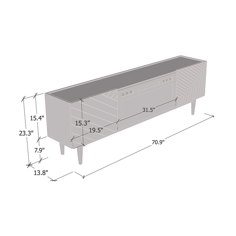 Portillo BL-EF Fireplace TV Stand - Meble Furniture