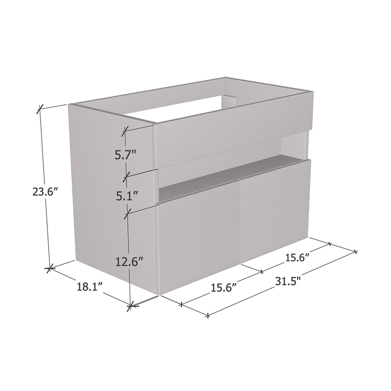 Laguna 2D 80 Floating Bathroom Vanity - Meble Furniture