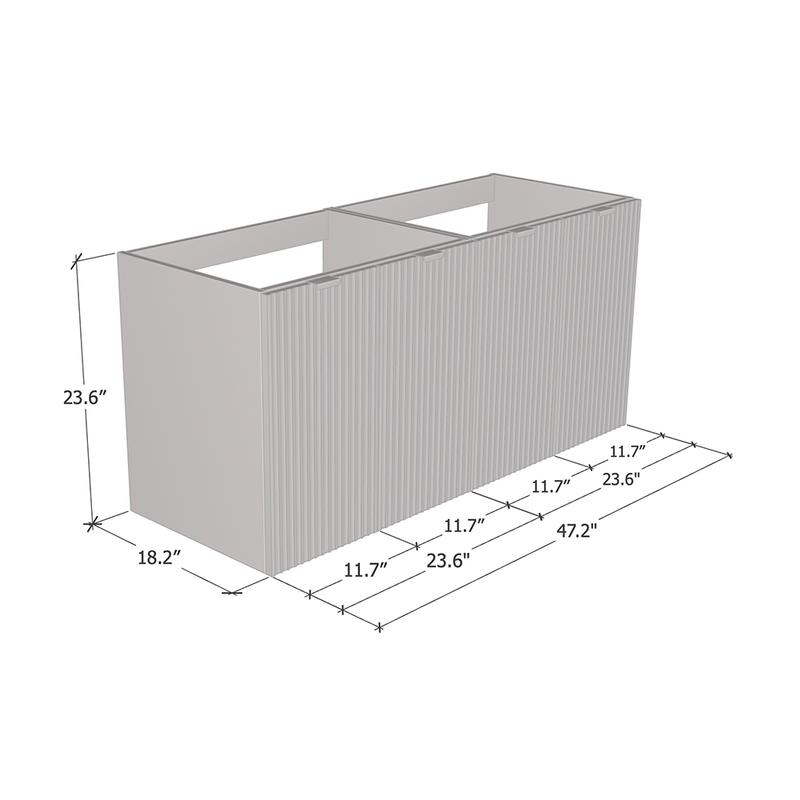 Nicole 4D 120 Double Sink Floating Bathroom Vanity - Meble Furniture