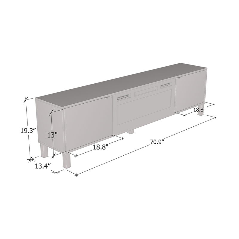 Rustico WH-01 Fireplace TV Stand - Meble Furniture