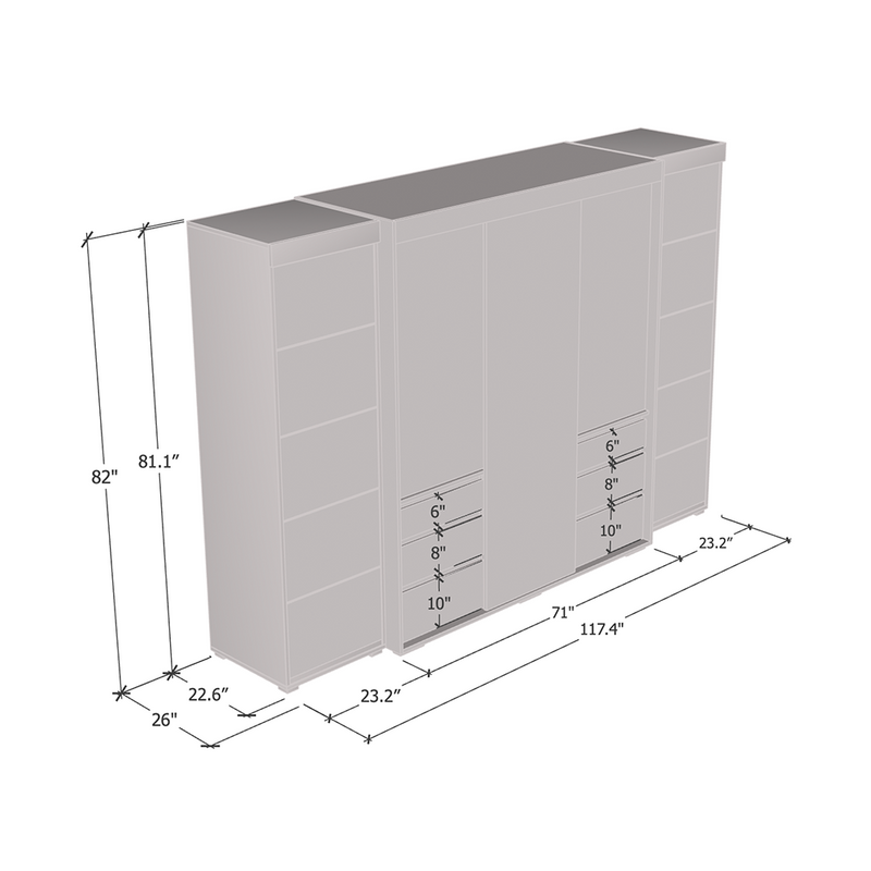 Monaco 3D-EXEX Wardrobe with 1 Mirror - Meble Furniture