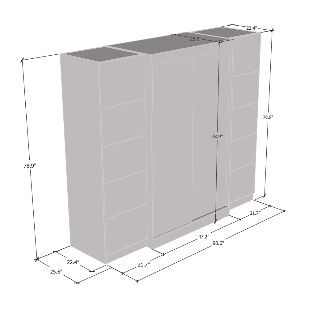 Aria 2D120-EXEX Wardrobe with 1 Mirror - Meble Furniture