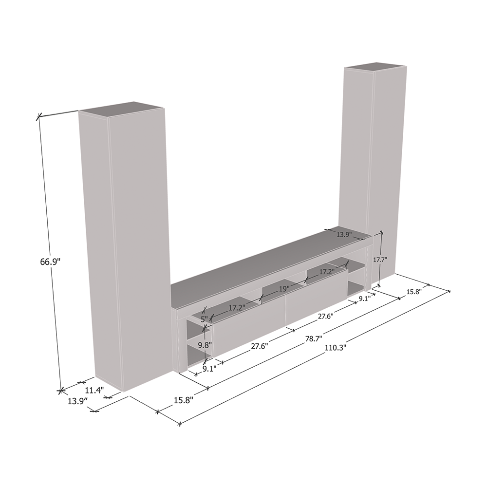 Milano 200 Floating Entertainment Center - Meble Furniture