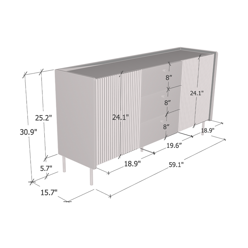 Brandy 2D3S Sideboard - Meble Furniture