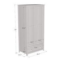 Topazio 2D1S Solid Wood Wardrobe