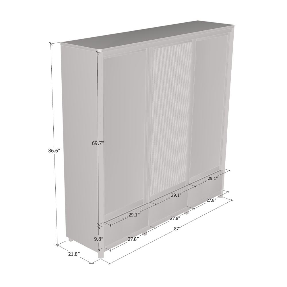 Nest Solid Wood 3D Wardrobe