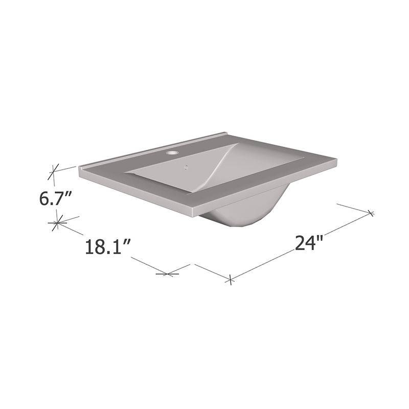 24 Inch Ceramic Drop In Sink - Meble Furniture