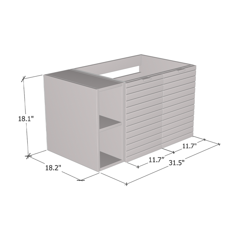 Capri 2D 60 Floating Bathroom Vanity with Shelf - Meble Furniture
