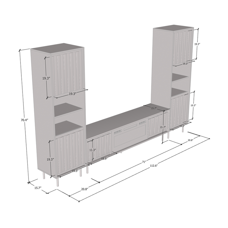 Swing 180WHEF-BK-BK Entertainment Center - Meble Furniture
