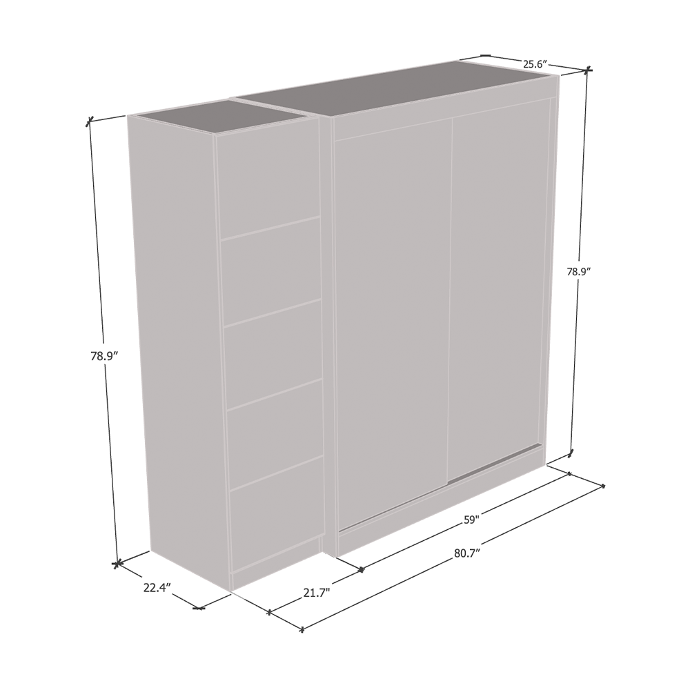 Aria 2D-EX Wardrobe with 1 Mirror - Meble Furniture