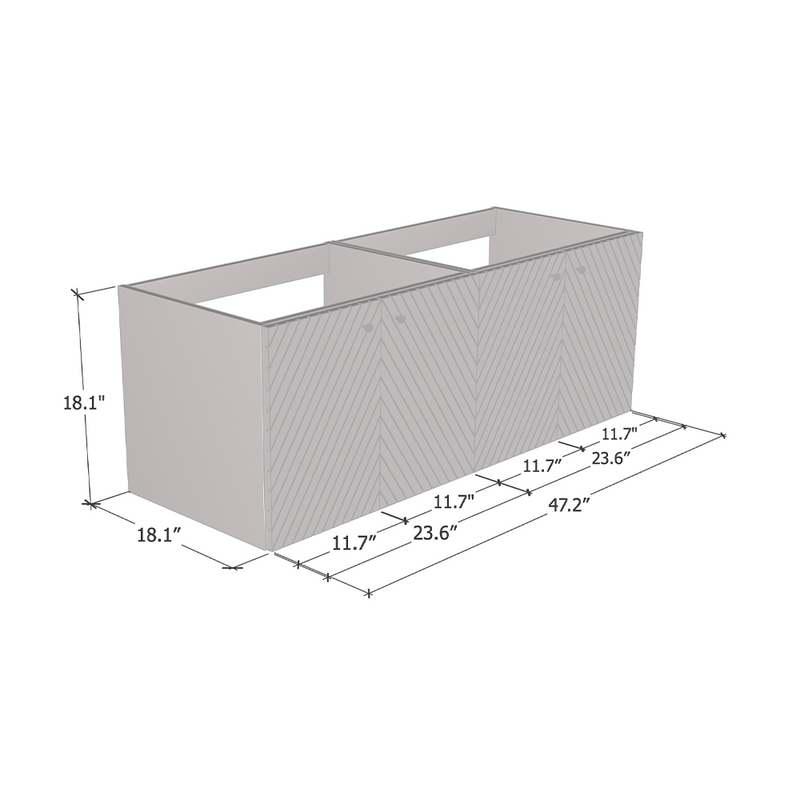 Avela 4D 120 Double Sink Floating Bathroom Vanity - Meble Furniture