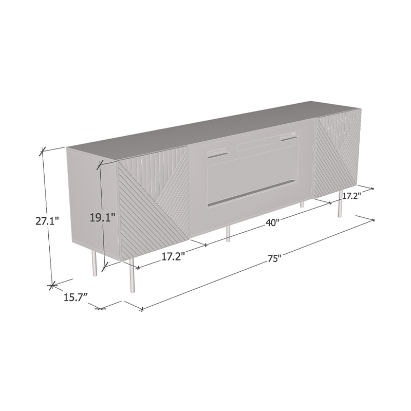 Art Deco WH-EF Fireplace TV Stand - Meble Furniture