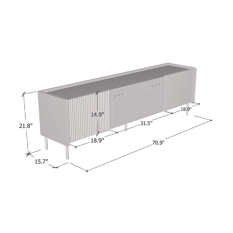 Brandy 180 BL-EF Fireplace TV Stand - Meble Furniture