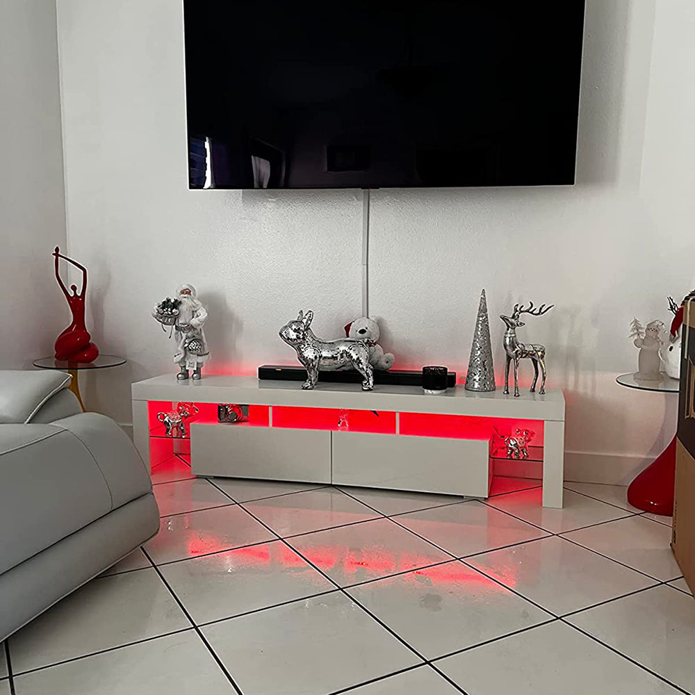 Mueble TV Basu de estilo contemporáneo de 200cm color blanco - MIV