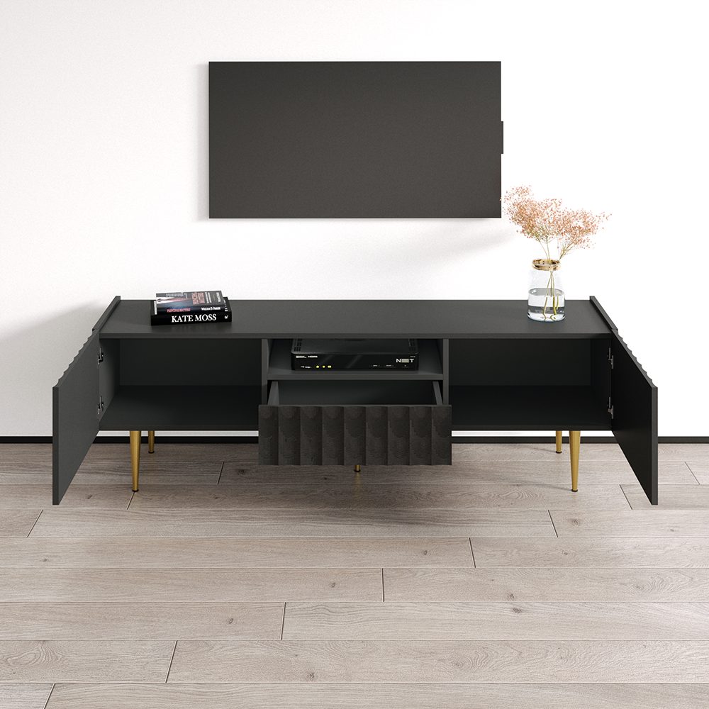 Meble Furniture Arcos 01 TV Stand, Black Meble Furniture Arcos 01 TV Stand, Black