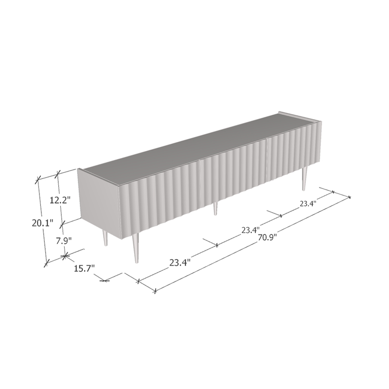 Arcos 02 TV Stand dimensions diagram