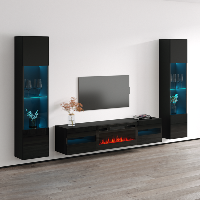 Metro BL-EF Floating Fireplace Entertainment Center - Meble Furniture