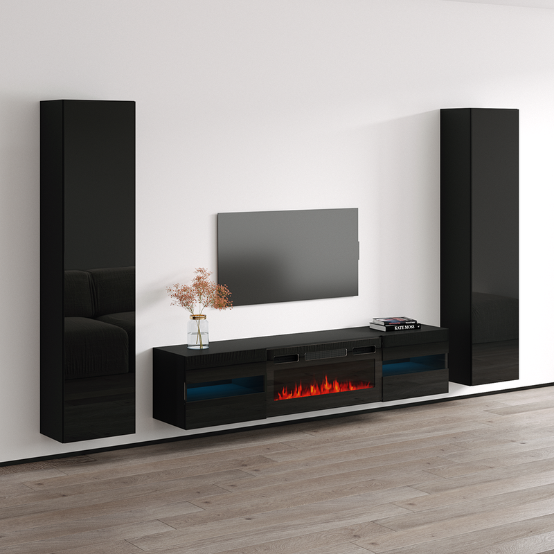 Metro BL-EF Floating Fireplace Entertainment Center - Meble Furniture