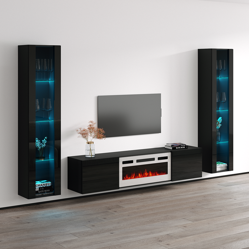 Cali WH-EF Floating Fireplace Entertainment Center - Meble Furniture