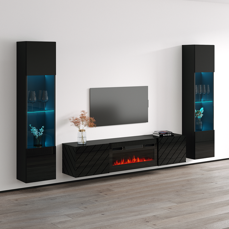 Luxe BL-EF Floating Fireplace Entertainment Center - Meble Furniture