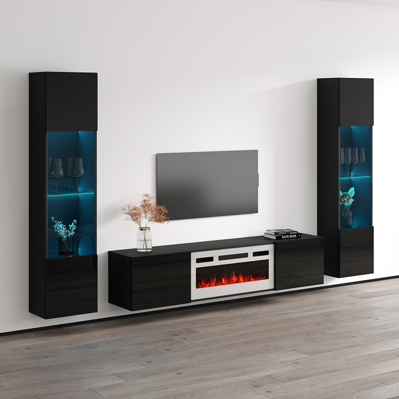 Cali WH-EF Floating Fireplace Entertainment Center - Meble Furniture