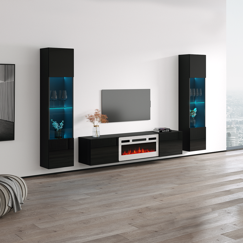 Cali WH-EF Floating Fireplace Entertainment Center - Meble Furniture