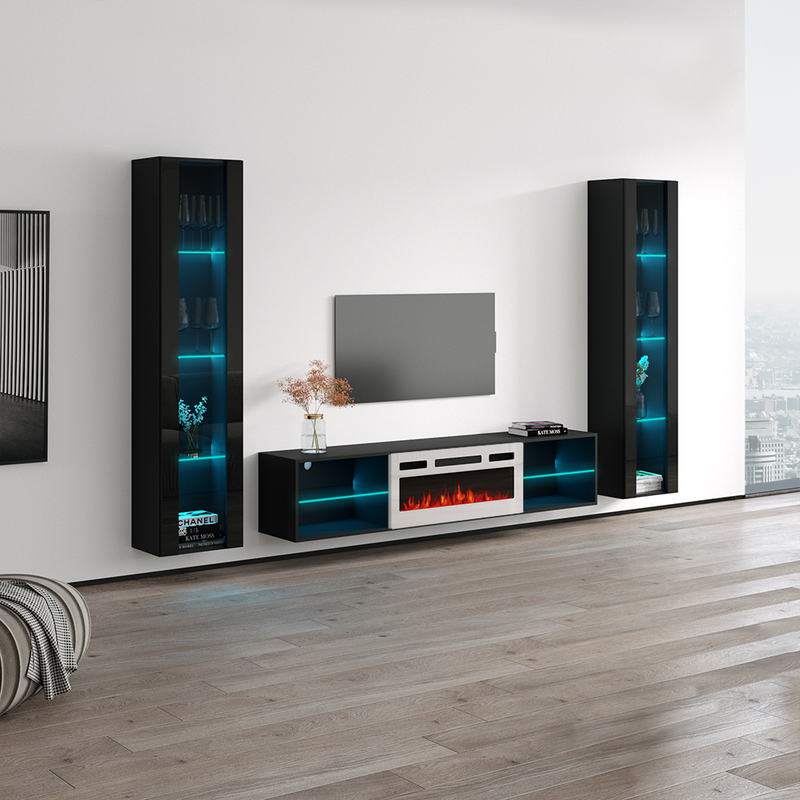 Lima WH-EF Floating Fireplace Entertainment Center - Meble Furniture