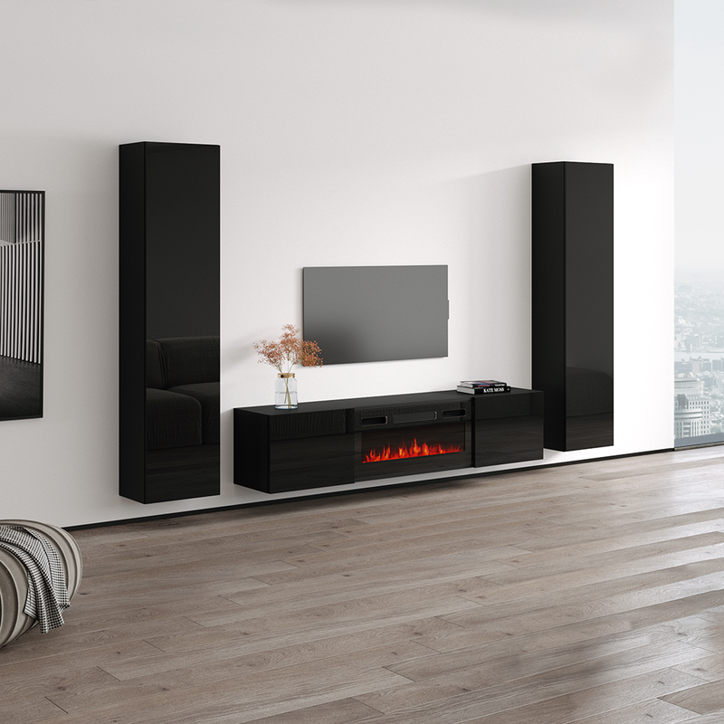 Cali BL-EF Floating Fireplace Entertainment Center - Meble Furniture