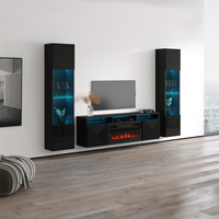 Giza BL-EF Floating Fireplace Entertainment Center - Meble Furniture