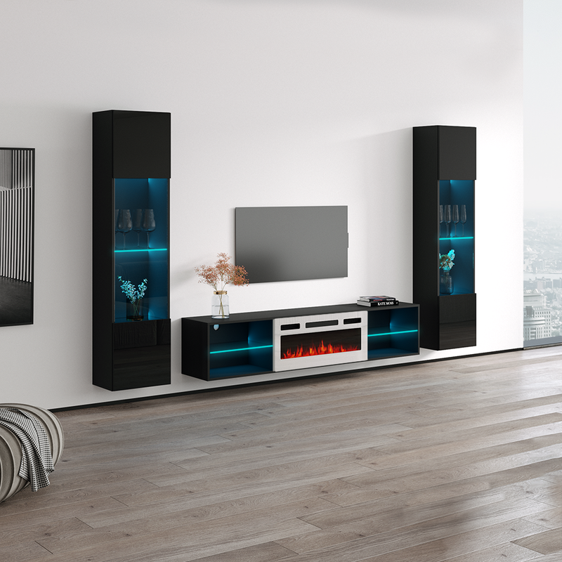 Lima WH-EF Floating Fireplace Entertainment Center - Meble Furniture