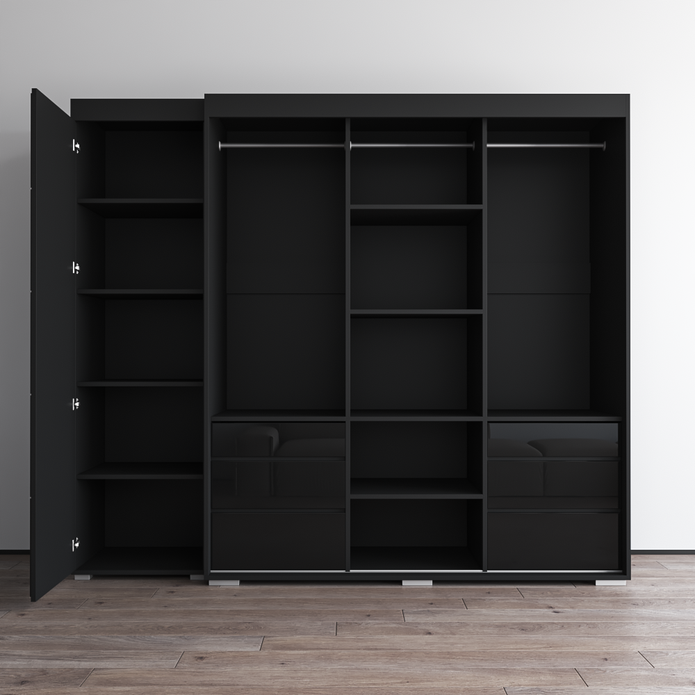 Monaco 3D-EX Wardrobe with 1 Mirror - Meble Furniture
