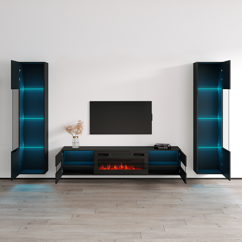 Metro BL-EF Floating Fireplace Entertainment Center - Meble Furniture