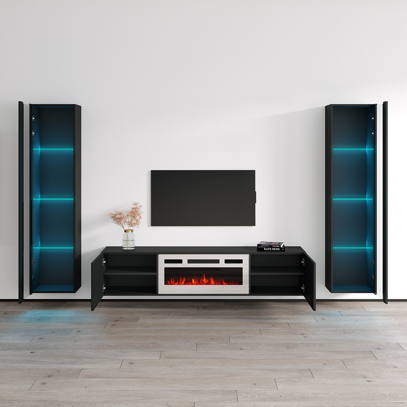 Cali WH-EF Floating Fireplace Entertainment Center - Meble Furniture