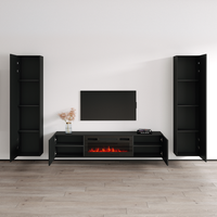 Cali BL-EF Floating Fireplace Entertainment Center - Meble Furniture