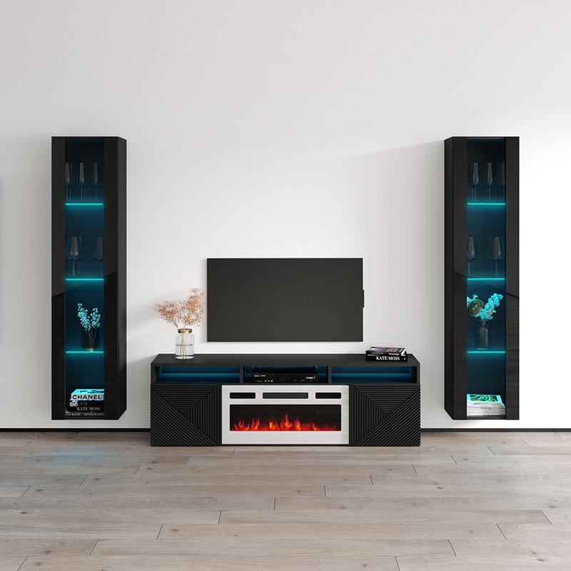 Giza WH-EF Floating Fireplace Entertainment Center - Meble Furniture