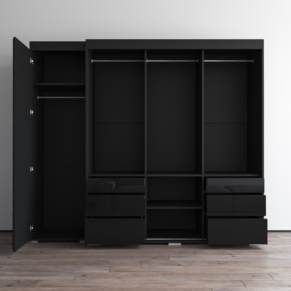 Monaco 3D-EX Wardrobe with 1 Mirror - Meble Furniture
