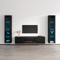 Cali BL-EF Floating Fireplace Entertainment Center - Meble Furniture