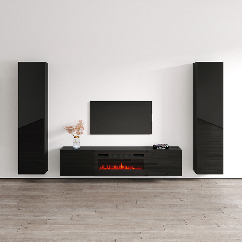 Cali BL-EF Floating Fireplace Entertainment Center - Meble Furniture